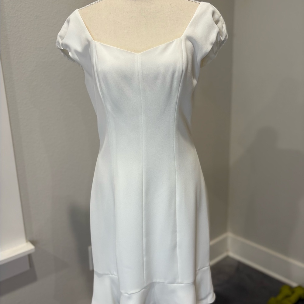 CeCe White Cap Sleeve Wedding Dress